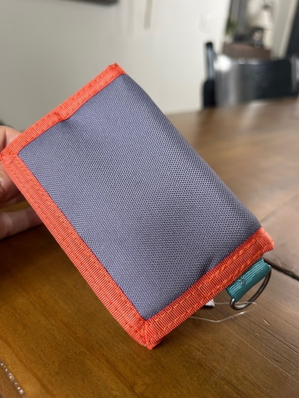 NWT AEO Gray and Orange Trifold Card Wallet